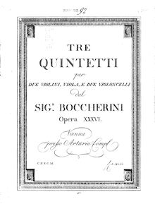 Partition viole de gambe, 6 corde quintettes, G.295-300 (Op.25)