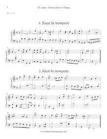 Partition , Basse de trompette - , Récit de trompette, Petites Pièces d Orgue