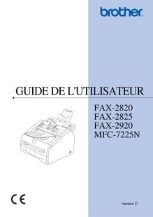 Guide d utilisation FAX Brother  FAX-2920