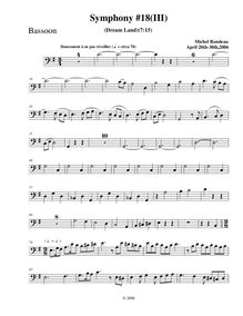 Partition basson, Symphony No.18, B-flat major, Rondeau, Michel par Michel Rondeau