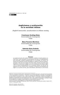 Anglicismos y aculturación en la sociedad chilena (English loanwords: acculturation in chilean society)