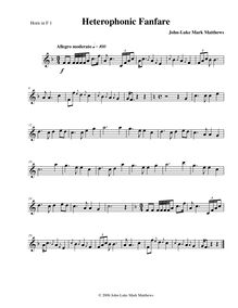 Partition cor en F 1, Heterophonic Fanfare, Fanfare on "Auld Lang Syne"