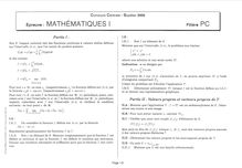 Mathématiques 1 2000 Classe Prepa PC Concours Centrale-Supélec