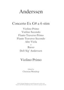 Partition violons I, Concerto en G major, Concerto Ex G# a 6 stim par Anderssen