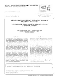 Mediadores psicológicos y motivación deportiva en judocas españoles. (Psychological mediators and sport motivation in Spanish judokas.)