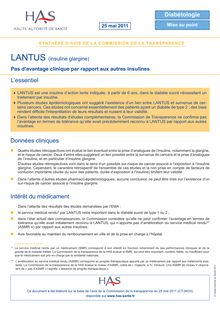 LANTUS - Synthèse d avis Lantus CT-9433