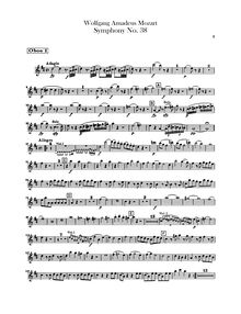 Partition hautbois 1, 2, Symphony No.38, Prague Symphony, D major