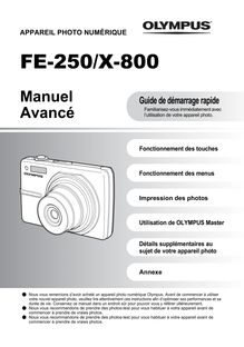 Notice Appareil Photo numériques Olympus  FE-250
