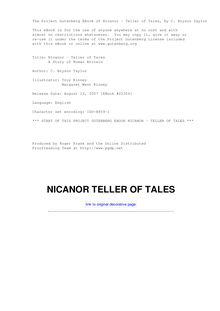 Nicanor - Teller of Tales - A Story of Roman Britain