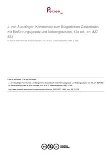 J. von Staudinger, Kommentar zum Bürgerlichen Gesetzbuch mit Einführungsgesetz und Nebengesetzen, 12e éd., art. 827-853 - note biblio ; n°3 ; vol.38, pg 988-988