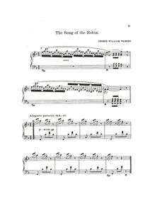 Partition complète, pour Song of pour Robin, F major, Warren, George William