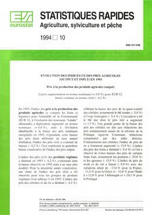 STATISTIQUES RAPIDES Agriculture, sylviculture et pêche. 1994/10