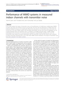 Performance of MIMO systems in measured indoor channels with transmitter noise
