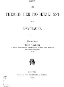 Partition Volume 4 - Segment 1, Die Theorie der Tonsetzkunst, Hauff, Johann Christian