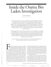 Inside the Osama Bin Laden Investigation