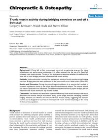 Trunk muscle activity during bridging exercises on and off a Swissball