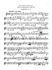 Partition clarinette 1, 2 (A), Pezzo Capriccioso, Op.62, Пеццо каприччиозо