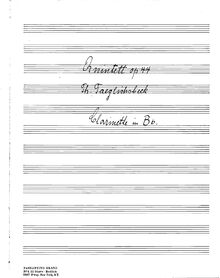 Partition clarinette , partie (Manuscript), quintette pour clarinette et cordes, Op.44