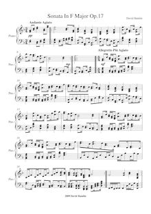 Partition complète, Piano Sonata No.4 en F major, F major, Hamlin, David