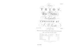 Partition parties complètes, 3 corde Trios, WIII 16-18 (Op.18), Viotti, Giovanni Battista par Giovanni Battista Viotti