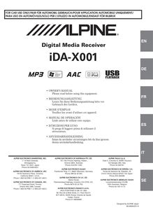 Mode d emploi - Système de voiture Audio Alpine  iDA-X001