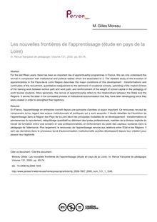Les nouvelles frontières de l apprentissage (étude en pays de la Loire) - article ; n°1 ; vol.131, pg 65-74