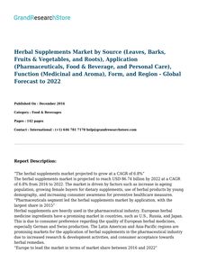 Herbal Supplements Market-Global Forecast to 2022
