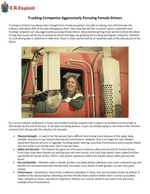 Trucking Companies Aggressively Pursuing Female Drivers