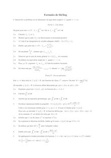 Sujet : Analyse, Formule de Stirling