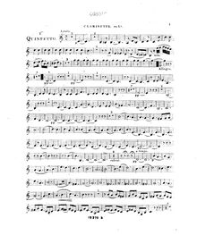 Partition clarinette (en C), vent quintette, Reicha, Anton par Anton Reicha