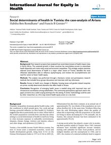 Social determinants of health in Tunisia: the case-analysis of Ariana