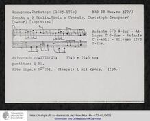 Partition complète, Sonata en G Major, GWV 212, G major, Graupner, Christoph