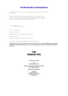 The Romany Rye - A Sequel to  Lavengro 