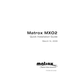 Matrox MXO2 Quick Installation Guide