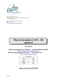 Plan formation CAPA-SH D 2011.2012