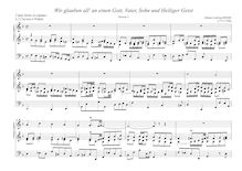 Partition Version 2: Canto fermo en soprano à 2 Claviere è Pedale, Wir glauben all  an einen Gott