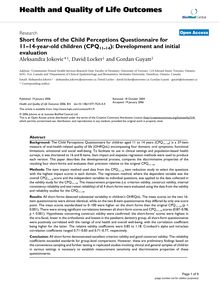 Short forms of the Child Perceptions Questionnaire for 11–14-year-old children (CPQ11–14): Development and initial evaluation