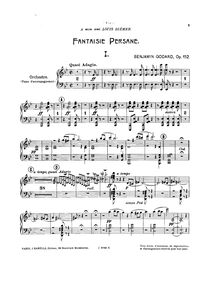 Partition Piano-Orchestral reduction, Fantaisie persane, Op.152