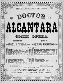 Partition complète, pour Doctor of Alcantara, Comic Opera in Two Acts