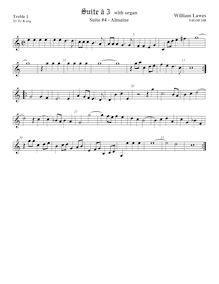 Partition viole de gambe aigue 1,  No.4 pour 3 violes de gambe et orgue