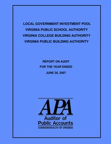 Local Government Investment Pool, Virginia Public School Authority, Virginia College Building Authority,