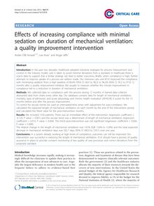 Effects of increasing compliance with minimal sedation on duration of mechanical ventilation: a quality improvement intervention