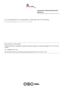 La cartographie à l exposition coloniale de Vincennes - article ; n°227 ; vol.40, pg 449-478