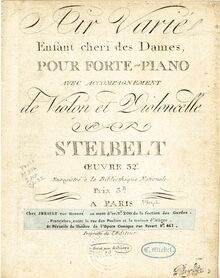 Partition Piano, Piano Trio avec Variations on  Enfant chéri des Dames , Op.32