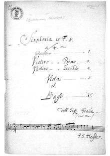 Partition Score [incomplete], Sinfonia en F major, F major, Nichelmann, Christoph