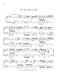 Partition , La de Beuzeville, Pièces de clavecin, Du Phly, Jacques
