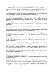 Communiqué sur les agressions de fonctionnaires à Besançon (CFTC)