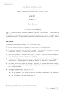 Chimie commune 2003 Concours National DEUG