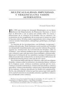 Multicausalidad, impunidad y violencia: una visión alternativa (Multicausality, impunity and violence: an alternative approach)