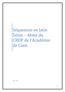 Séquences en latin 5ème-4ème - cours de latin